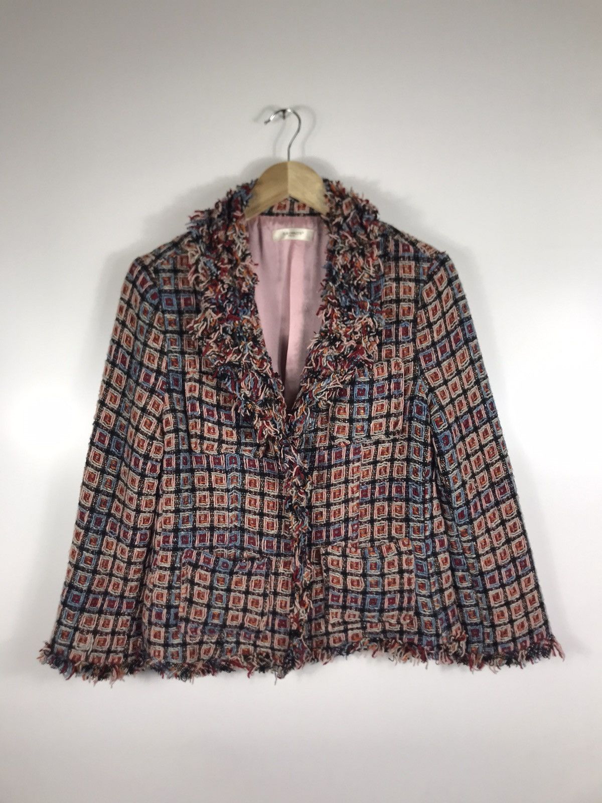 Elisa Cavaletti 🔥Nice Design Elisa Cavaletti Italia Wool Tweed Coat Jacket Size S / US 4 / IT 40 - 1 Thumbnail