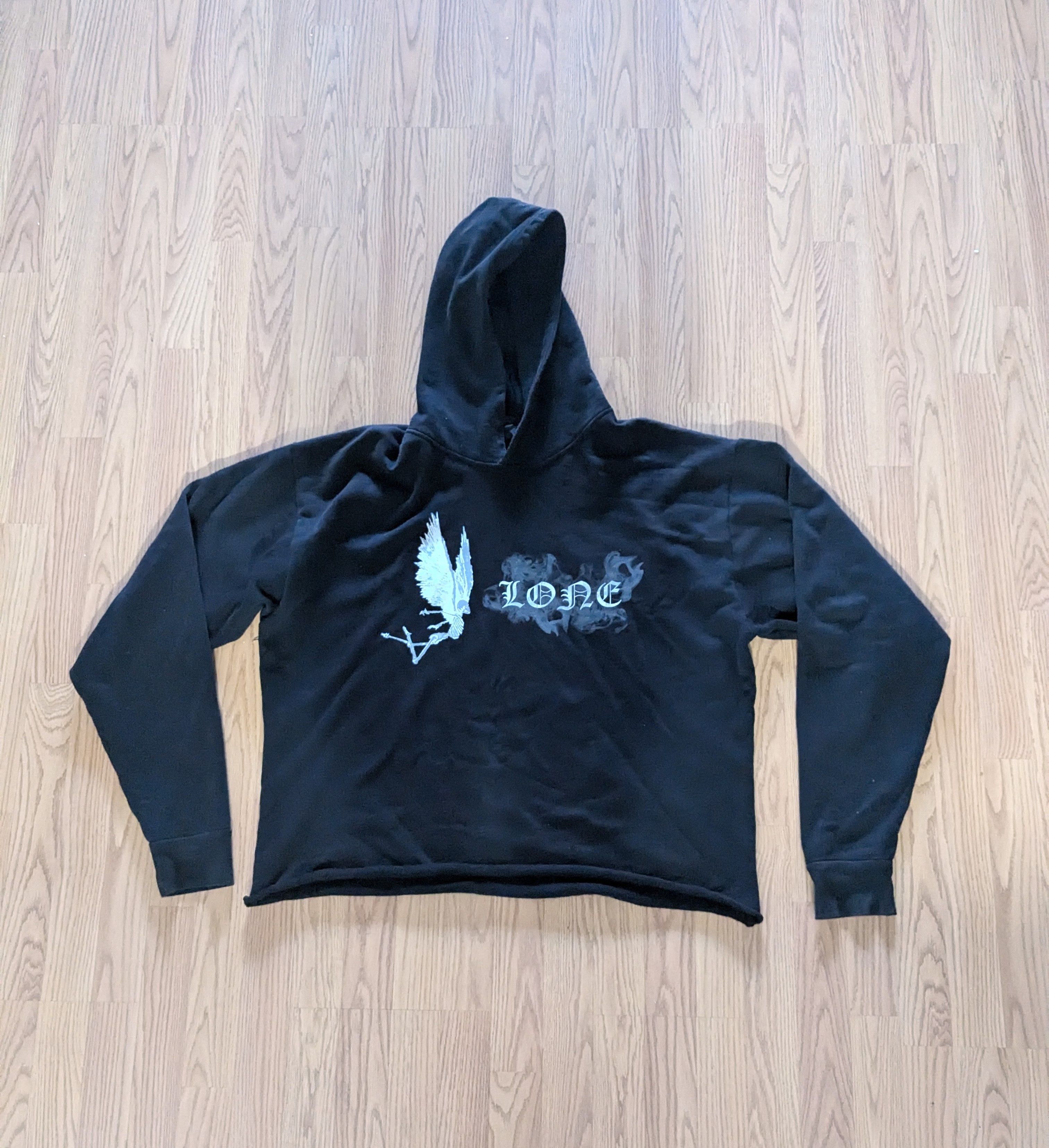 Vlone Smoke Hoodie Black Large ASAP Bari Ian Connor