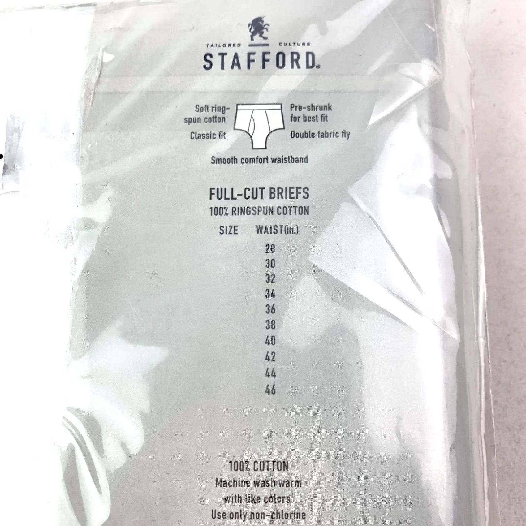 Hanes Stafford Briefs Underwear White Cotton Size 40 Mens 100% New Bag 6 Full-Cut 5 Piece Size US 40 / EU 56 - 5 Thumbnail
