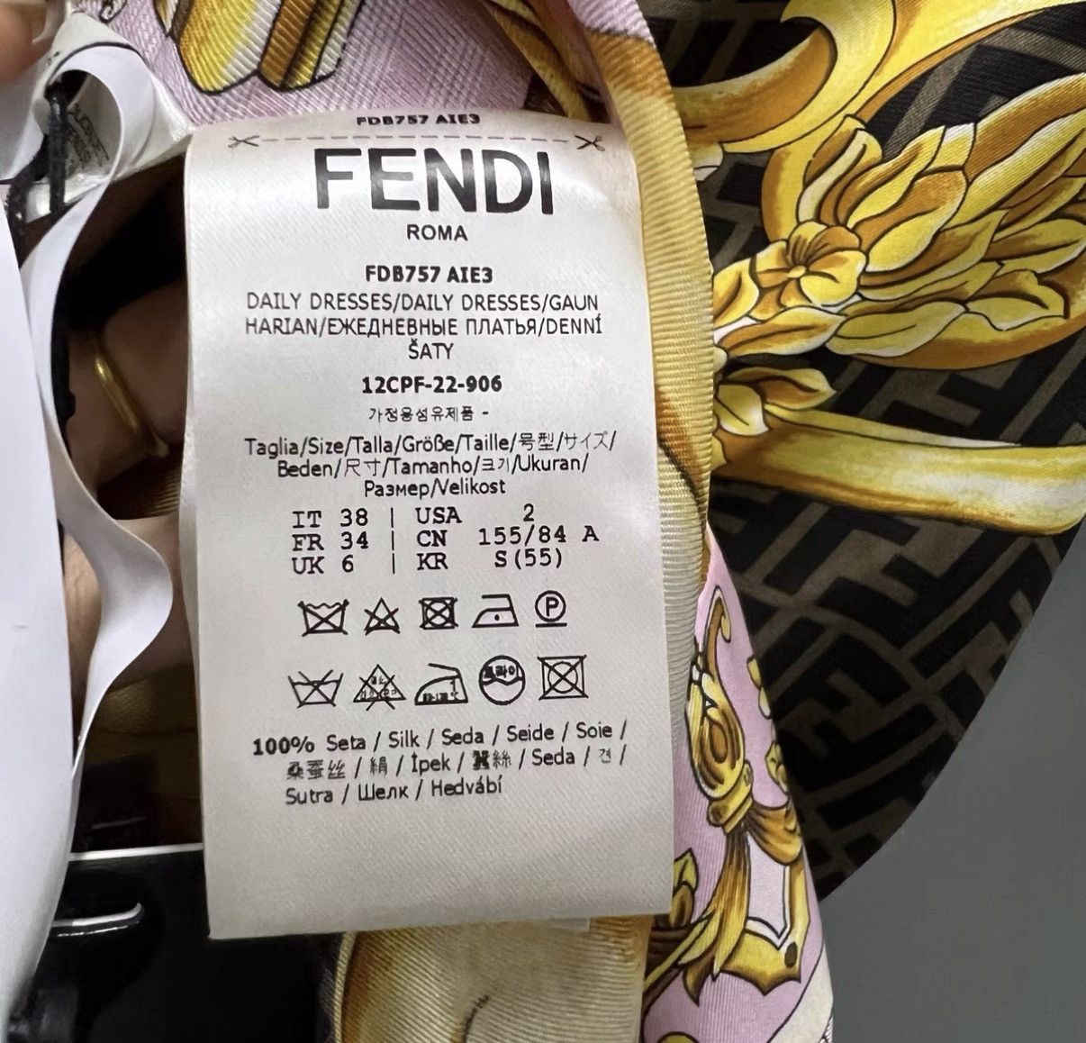 Fendi FENDI x Versace color-block FF all-over printed dress J41 Size XS / US 0-2 / IT 36-38 - 5 Thumbnail