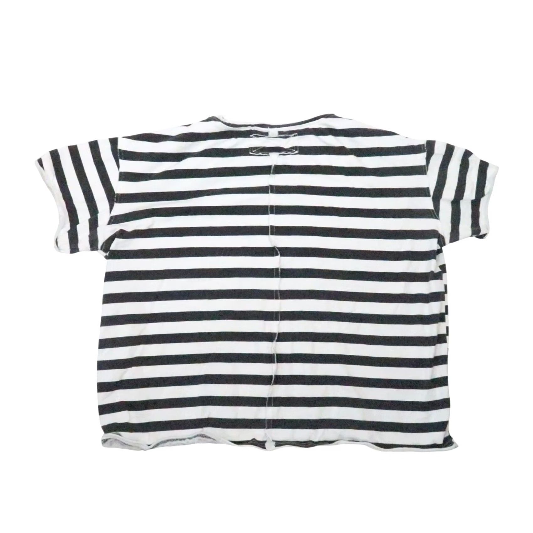 Avenue VINTAGE Ampersand Avenue White and Black Stripe Short Sleeve T-Shirt Tee M Women Cotton Striped Casual 25" Length 25" Pit to Pit Size M / US 6-8 / IT 42-44 - 3 Thumbnail