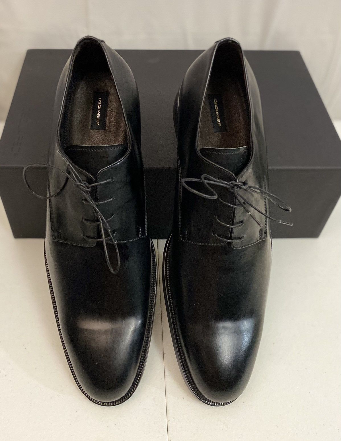 Dsquared2 Dsquared2 🇮🇹 Black Polished Leather Evening Derby 12 NEW Size US 12 / EU 45 - 6 Thumbnail