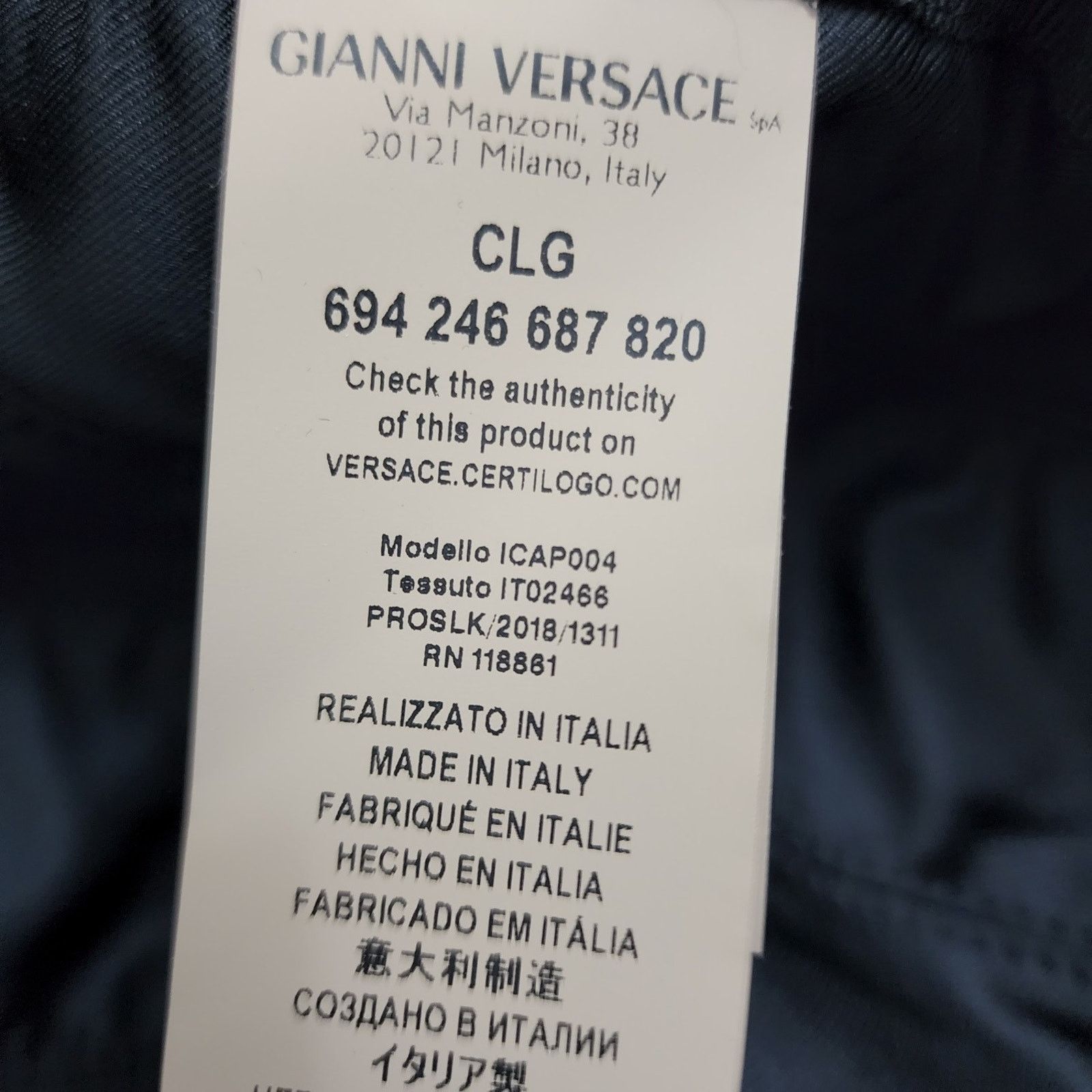 Versace Versace Vintage Logo Baseball Cap Black | Size M | MSRP $360 Size ONE SIZE - 9 Thumbnail