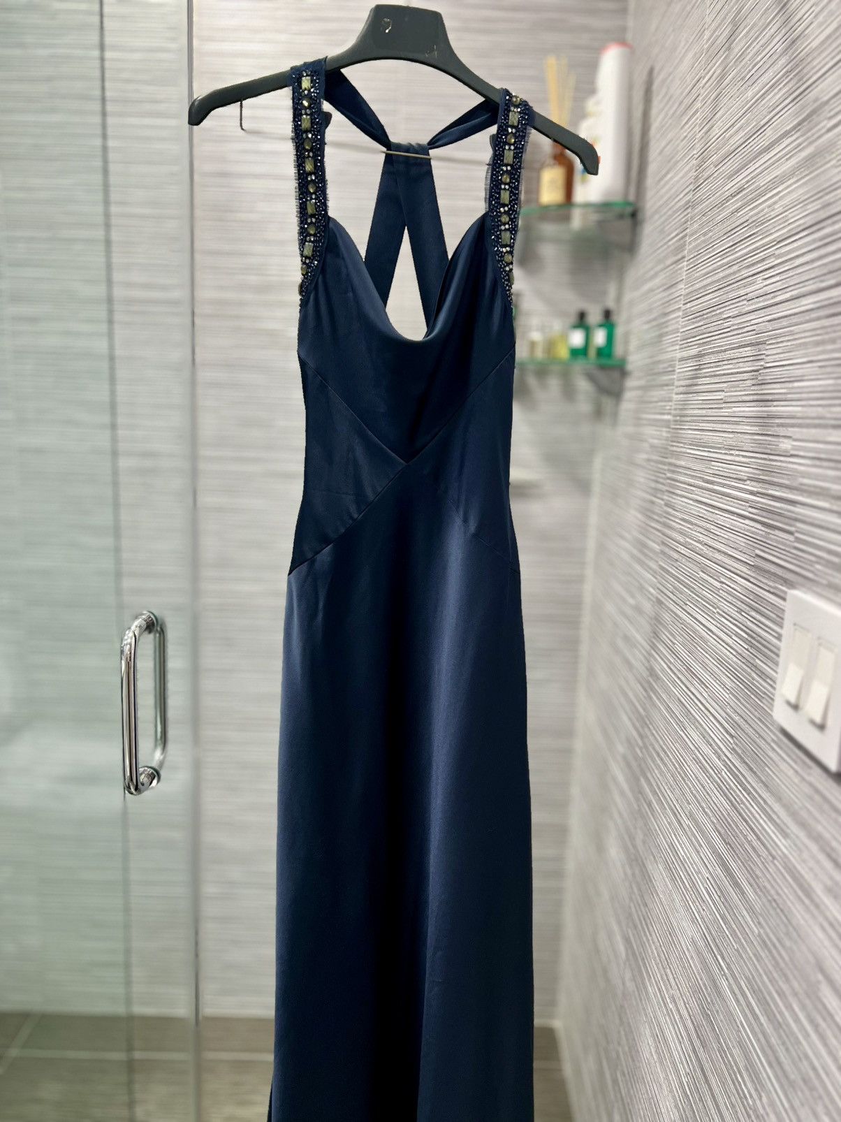 Bcbgmaxazria BCBG Maxazria Dress Womens Size 0 Navy Jewel Embellished Size XS / US 0-2 / IT 36-38 - 3 Thumbnail