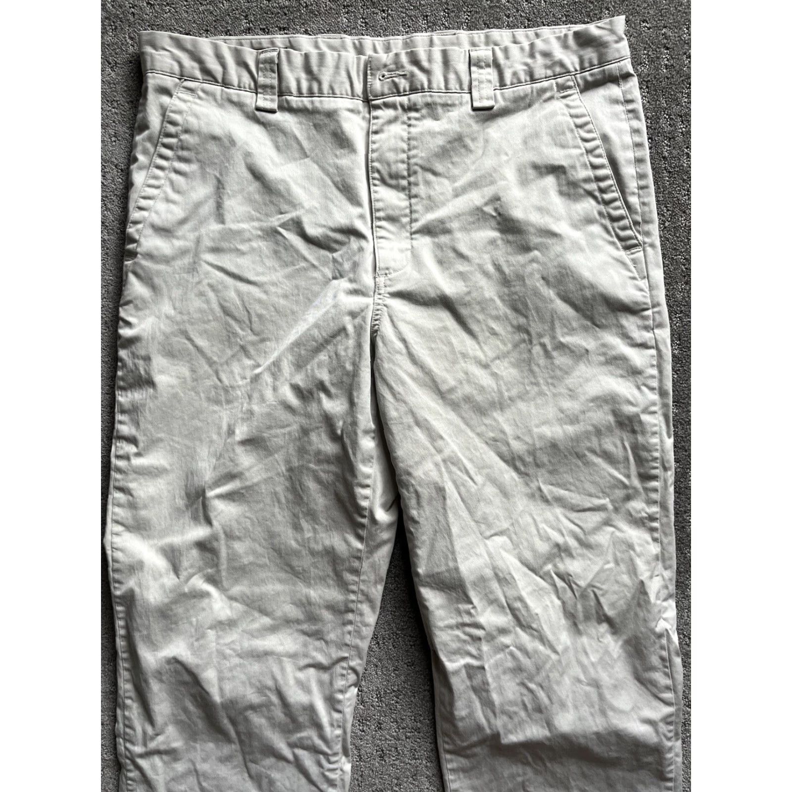 Perry Ellis Perry Ellis Cottons Mens Chino Pants 36x30 Regular Ivory/Beige Vintage-Style 36 Mens Chino Pants Size US 36 / EU 52 - 2 Thumbnail