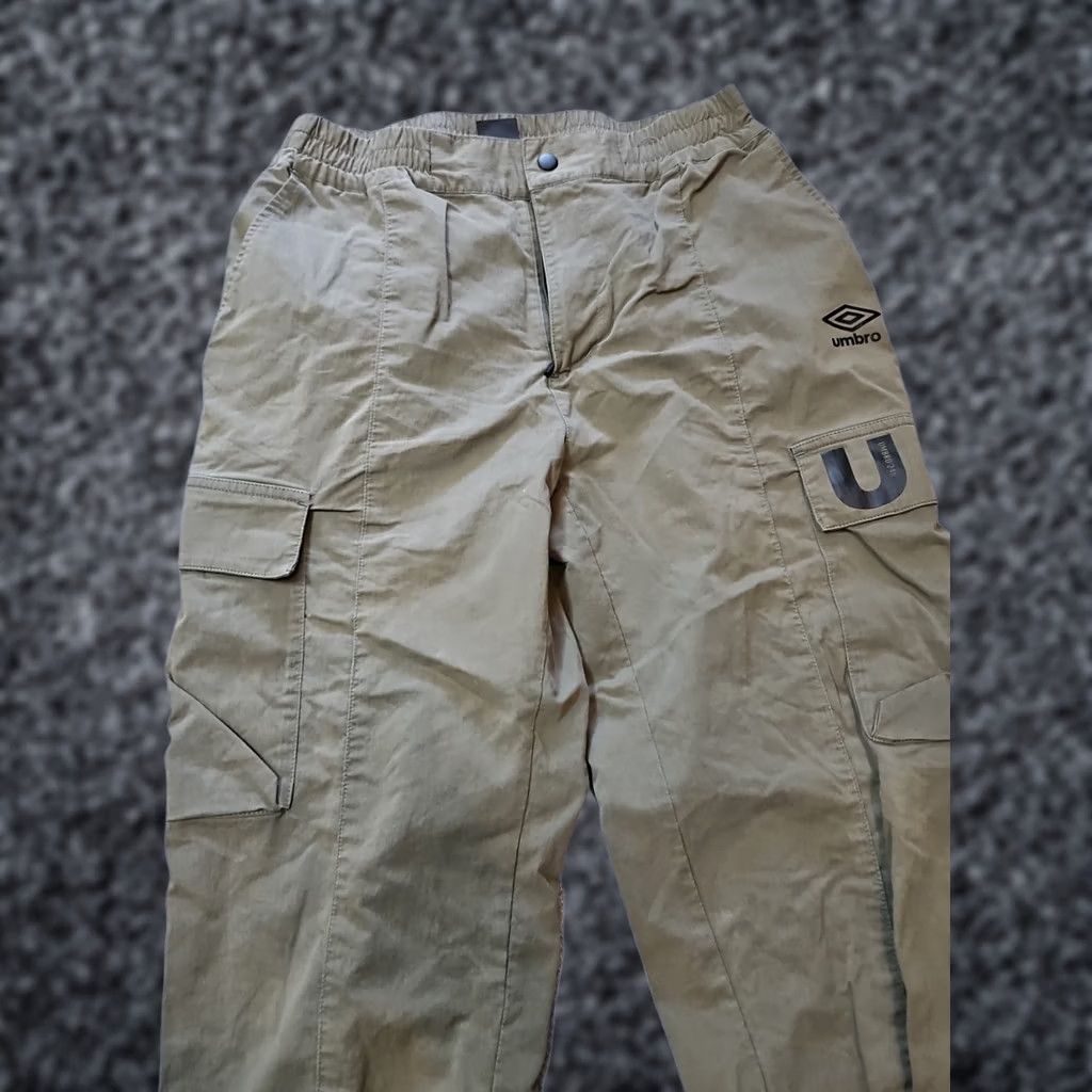Umbro VINTAGE Umbro Cargo Pants Womens XL Green Logo Tapered Elastic Waist Ankle Shirt Size 40" / US 18 - 1 Thumbnail