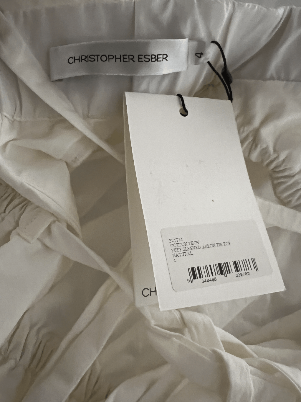 Christopher Esber Puff Sleeve Apron Tie Top Size XS / US 0-2 / IT 36-38 - 6 Thumbnail