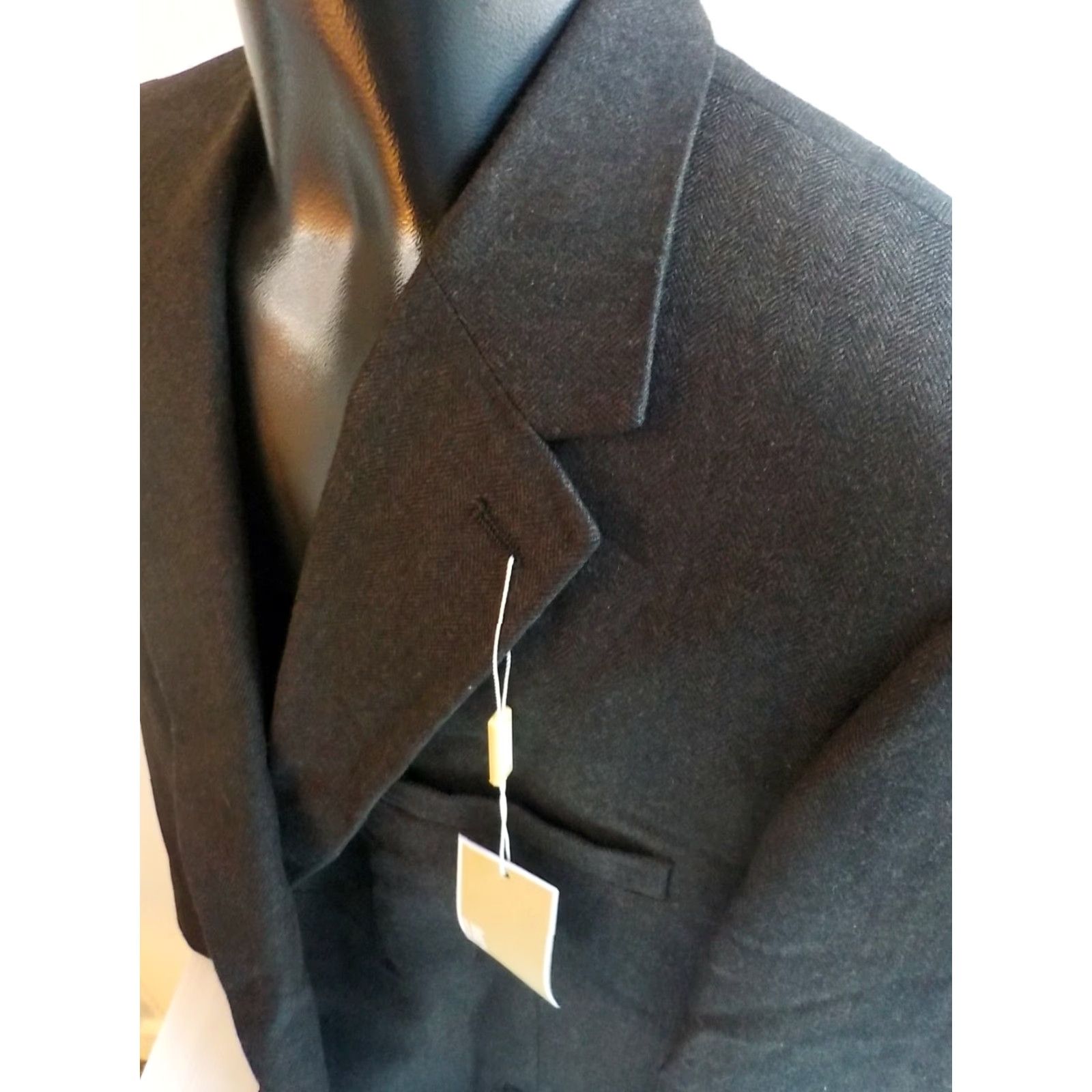 Michael Kors MICHAEL KORS Blazer Herringbone 2 Button Brown Wool/Silk 46R Blazer Mens Jacket Size 46R - 6 Thumbnail
