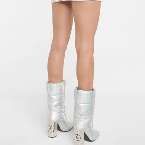 Dolce & Gabbana o1y0825 Padded Ankle Boots in Silver Size US 6.5 / IT 36.5 - 3 Thumbnail