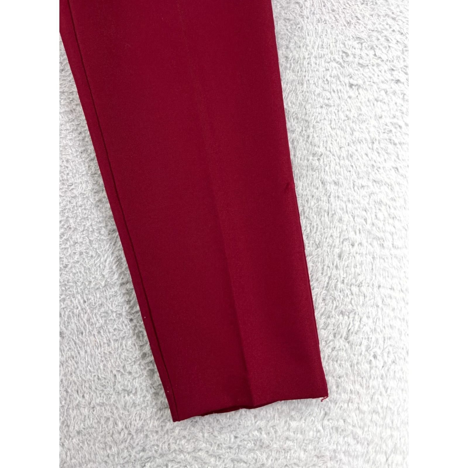 Vintage Classic Collection Pants Womens 10 Chino Regular High Rise Elastic Waist 100% Polyester Red Vintage No Size 32" / US 10 / IT 46 - 5 Thumbnail