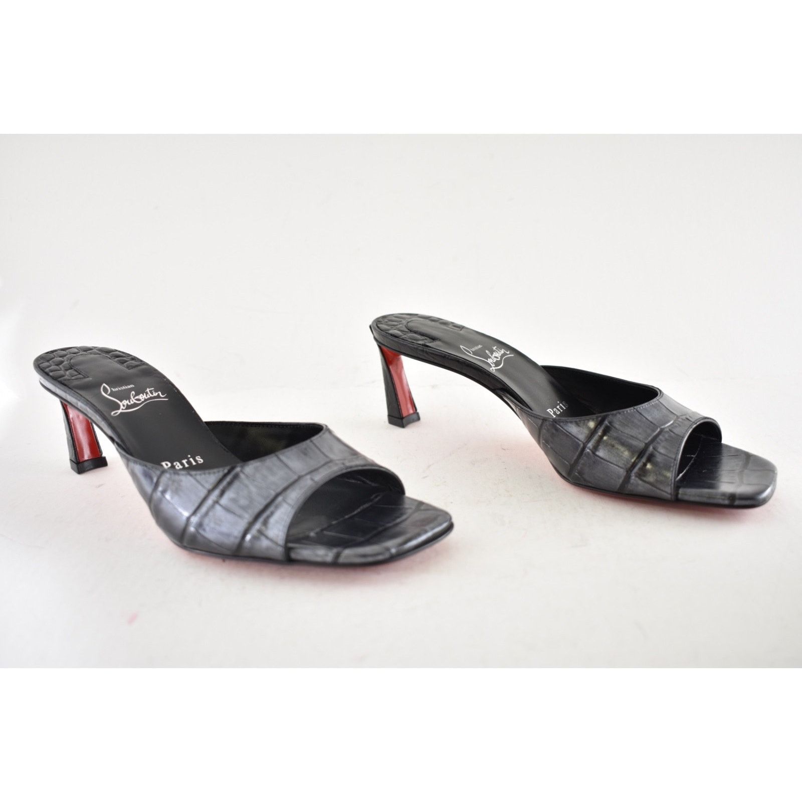 Christian Louboutin Christian Louboutin Condora Mule 55 Black Croc Ali Pump 38 Size US 8 / IT 38 - 3 Thumbnail