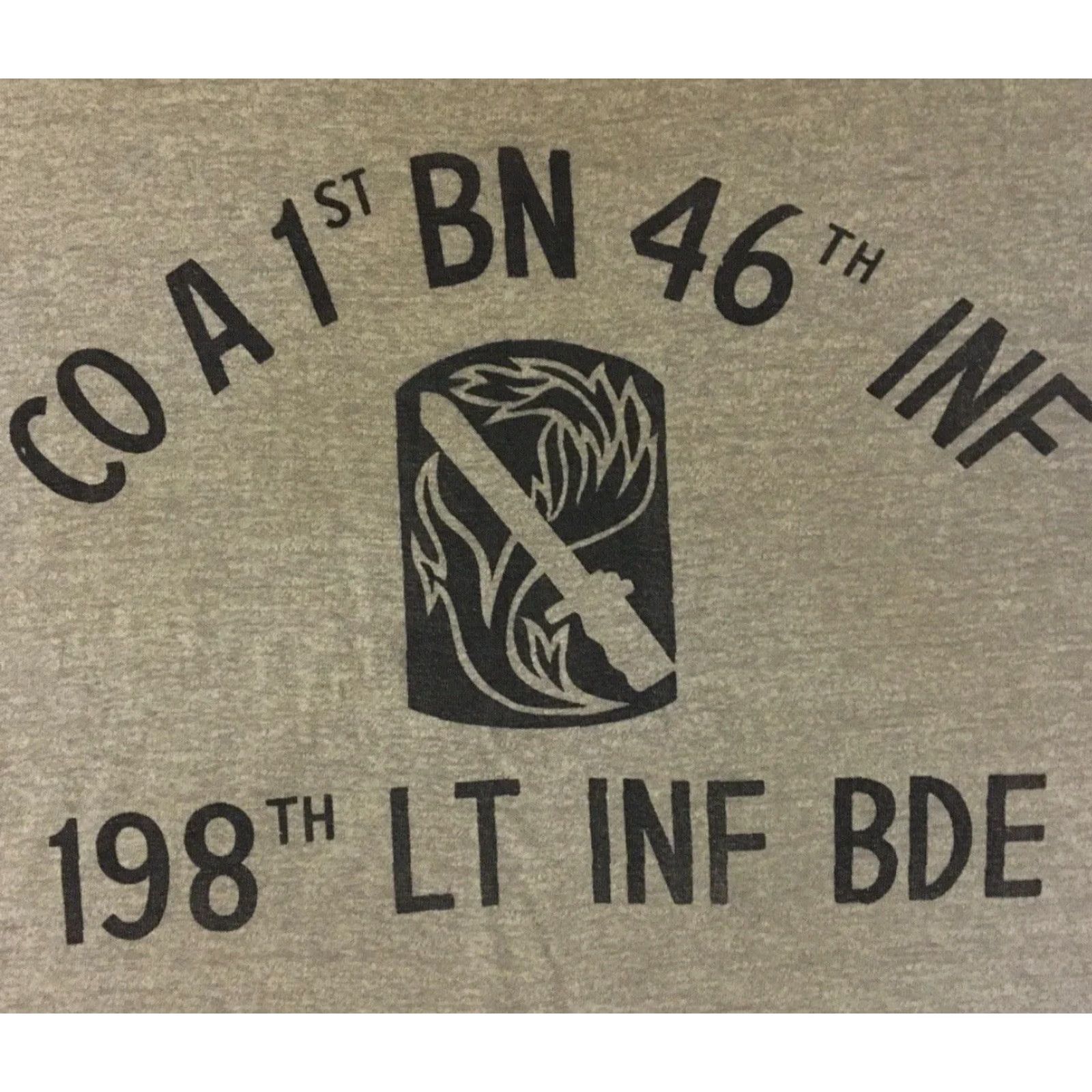 CO VINTAGE 80s CO 1st BN 46th INF 198th LT INF BDE Faded Shirt M Military Army Grunge Shirt Mens M Gray 80s 90s Military USA USA Grunge/Distressed Shirt Size US M / EU 48-50 / 2 - 3 Thumbnail