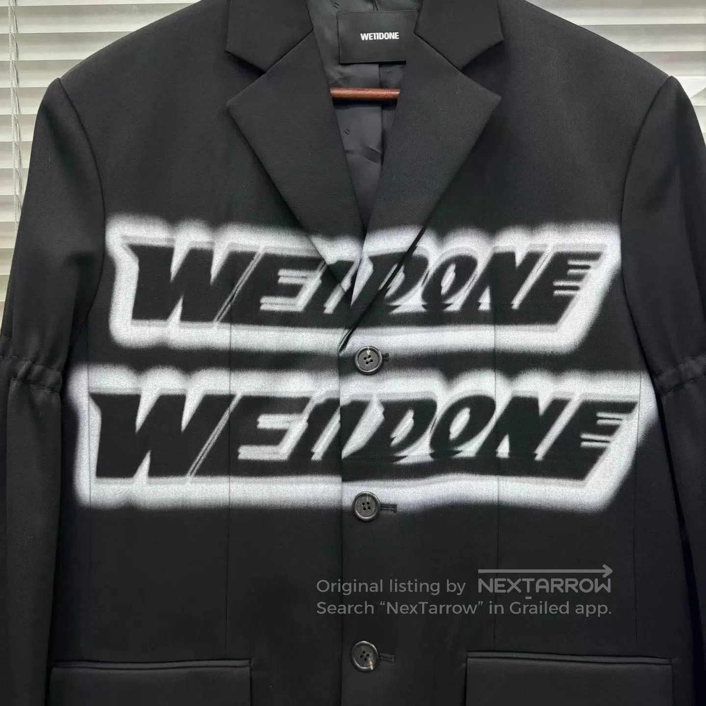WE11DONE Black Blazer with Graphic Print - XS. Size US XS / EU 42 / 0 - 5 Thumbnail