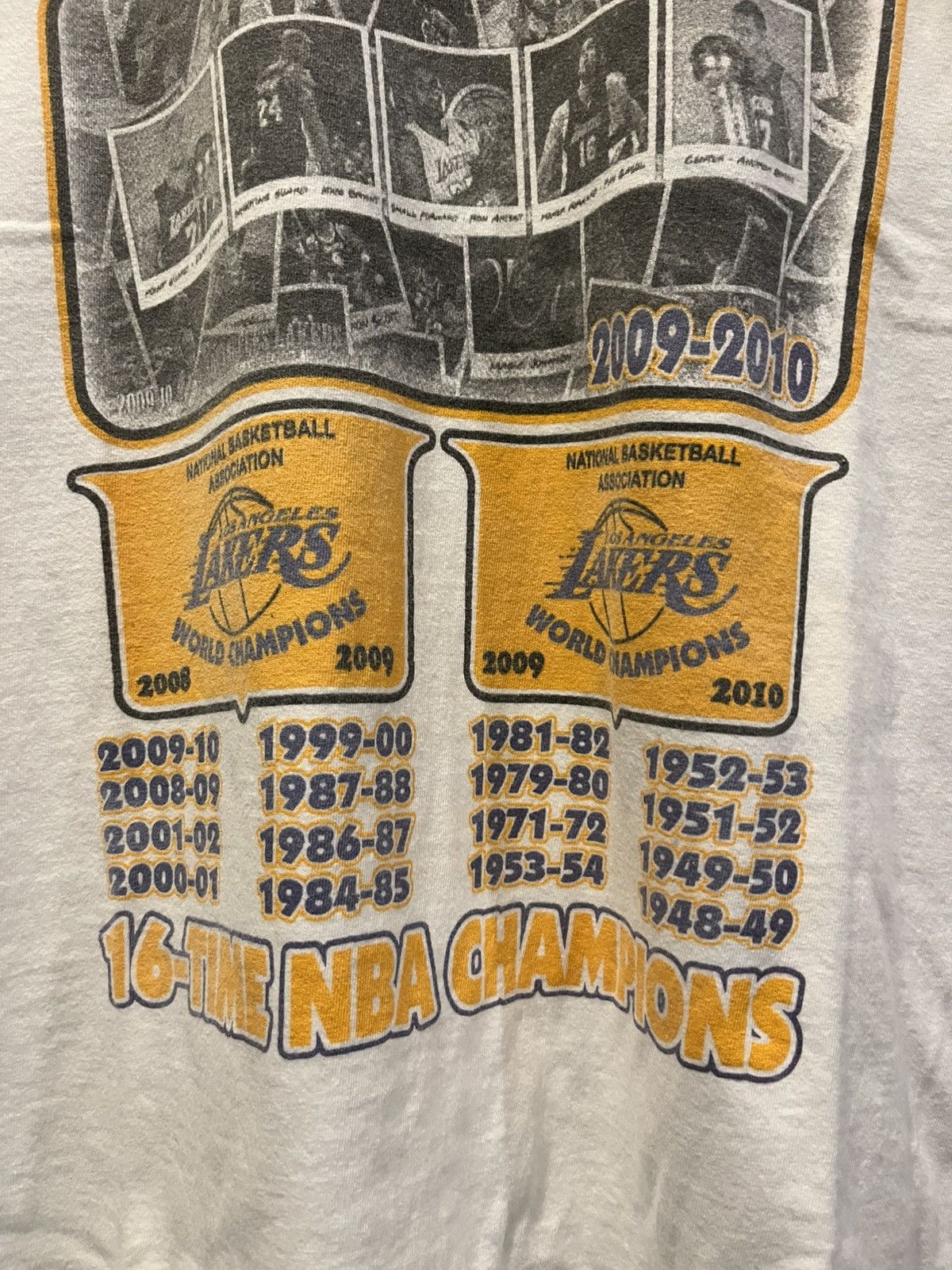 NBA Vintage 2010 NBA LA Lakers Champions T-Shirt Size US XL / EU 56 / 4 - 4 Thumbnail