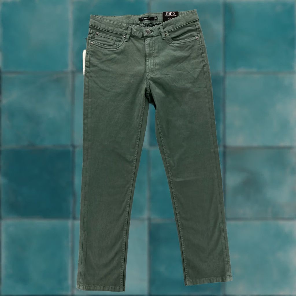 Vintage TAHARI The Do It All Pant Mens 30x30 Green Stretch Waistband Classic Straight Pants Size US 30 / EU 46 - 1 Thumbnail