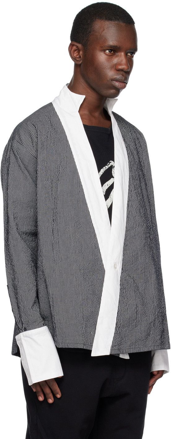 Greg Lauren $950 Greg Lauren Black/White Pinstripe Winged GL1 Size US M / EU 48-50 / 2 - 2 Thumbnail