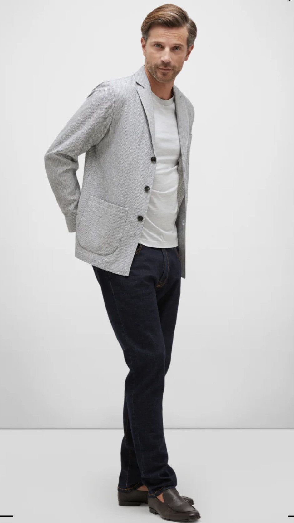 Maurizio Baldassari Soft Wool Seersucker Shacket / Jacket Size 46R - 2 Thumbnail