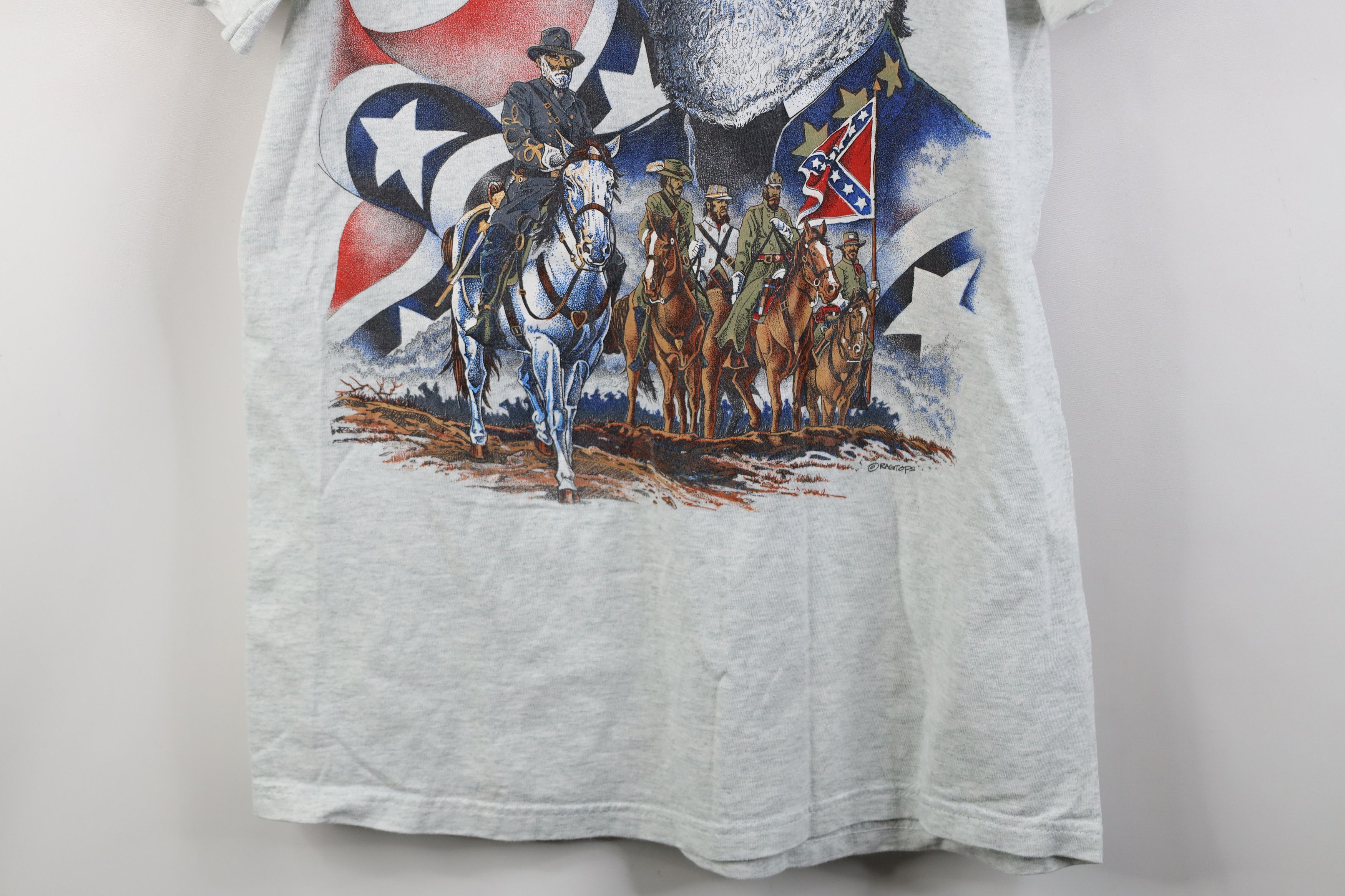 Vintage Vintage 90s Civil War General Robert E Lee T-Shirt Gray Size US L / EU 52-54 / 3 - 3 Thumbnail