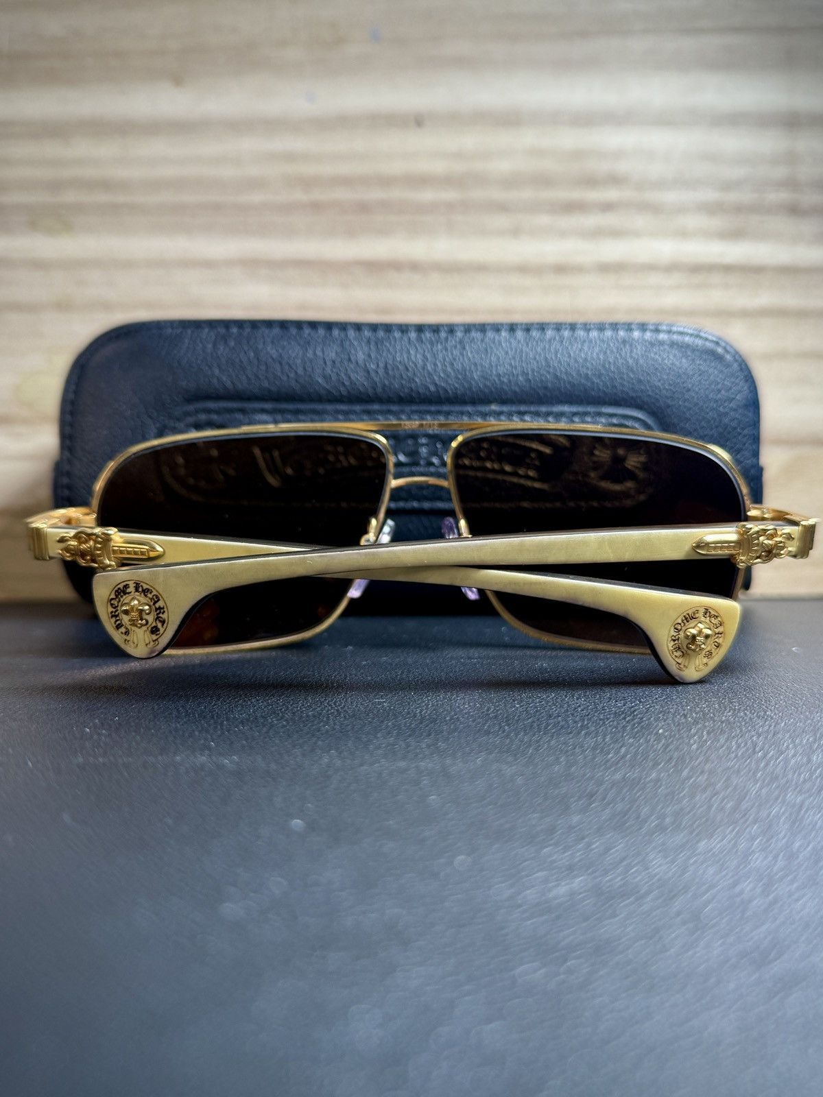 Chrome Hearts Chrome Hearts THROB Sunglasses Gold Filled White Ebony Size ONE SIZE - 8 Thumbnail