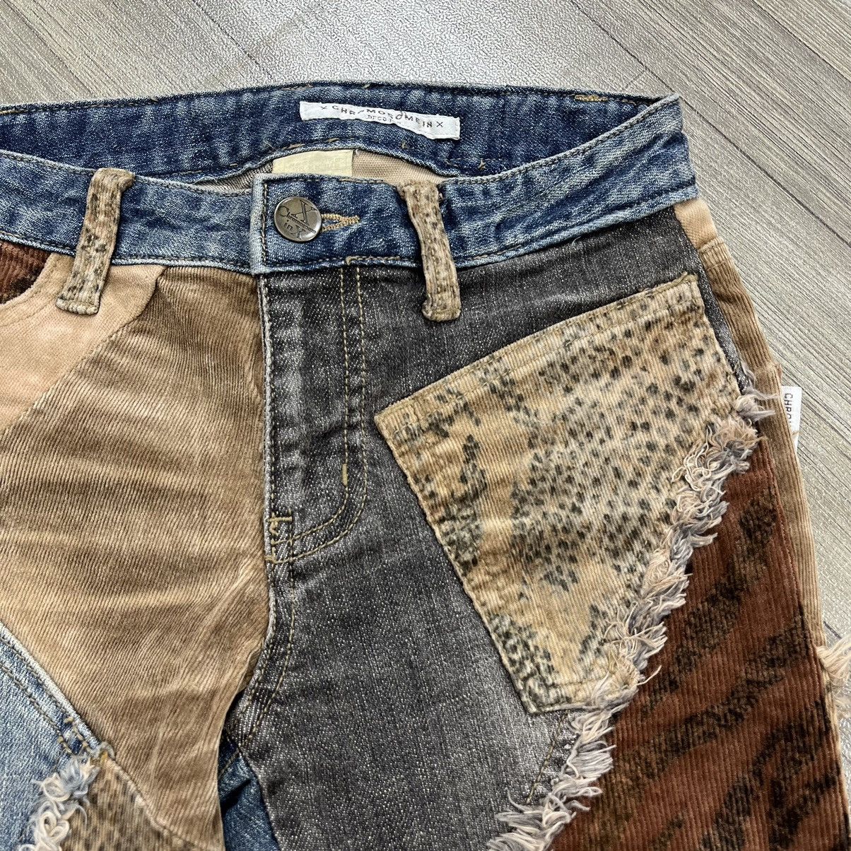 If Six Was Nine × Japanese Brand × Le Grande Bleu (L.G.B.) RARE🔥 XChromosomeinX Patchworked Leopard Denim Flare Jeans Size US 26 / EU 42 - 12 Thumbnail