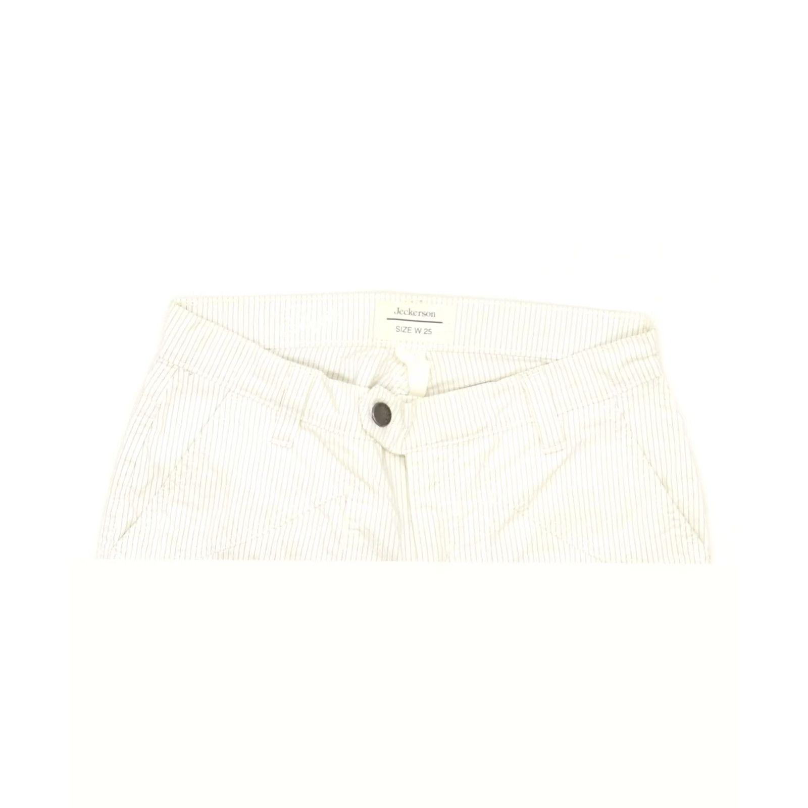 Jeckerson JECKERSON Womens Chino Shorts W25 XS White Pinstripe Cotton Classic Size 42" / US 20 - 3 Thumbnail