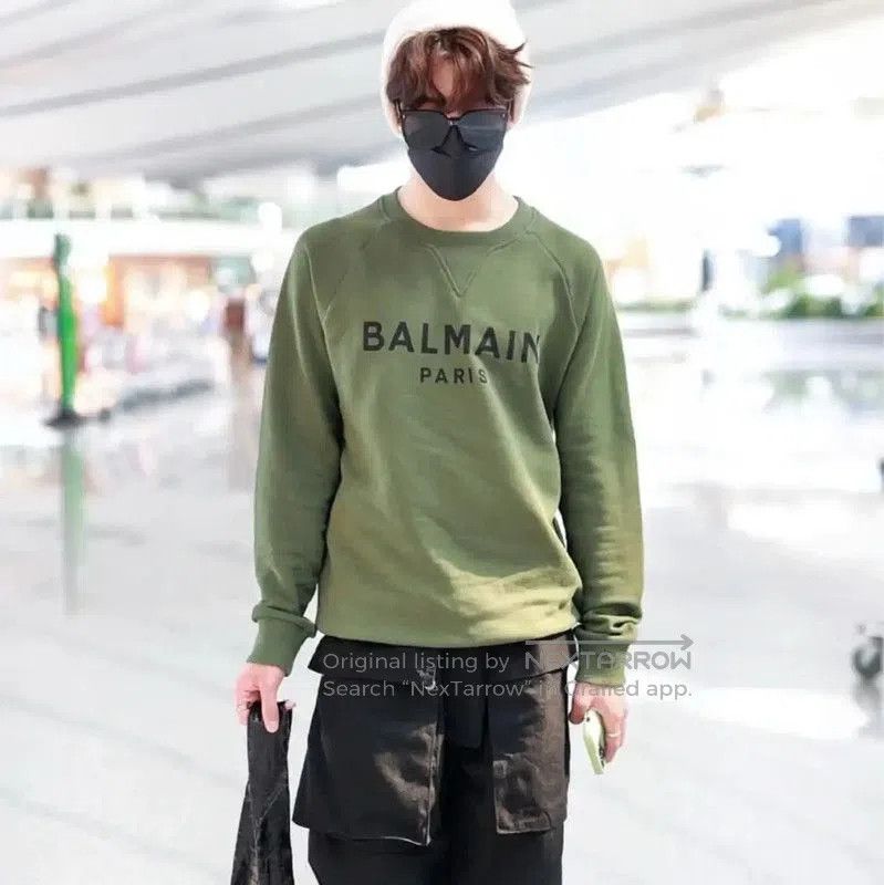 Balmain Balmain Gray Cotton Logo Sweatshirt for Men . Size US M / EU 48-50 / 2 - 5 Thumbnail