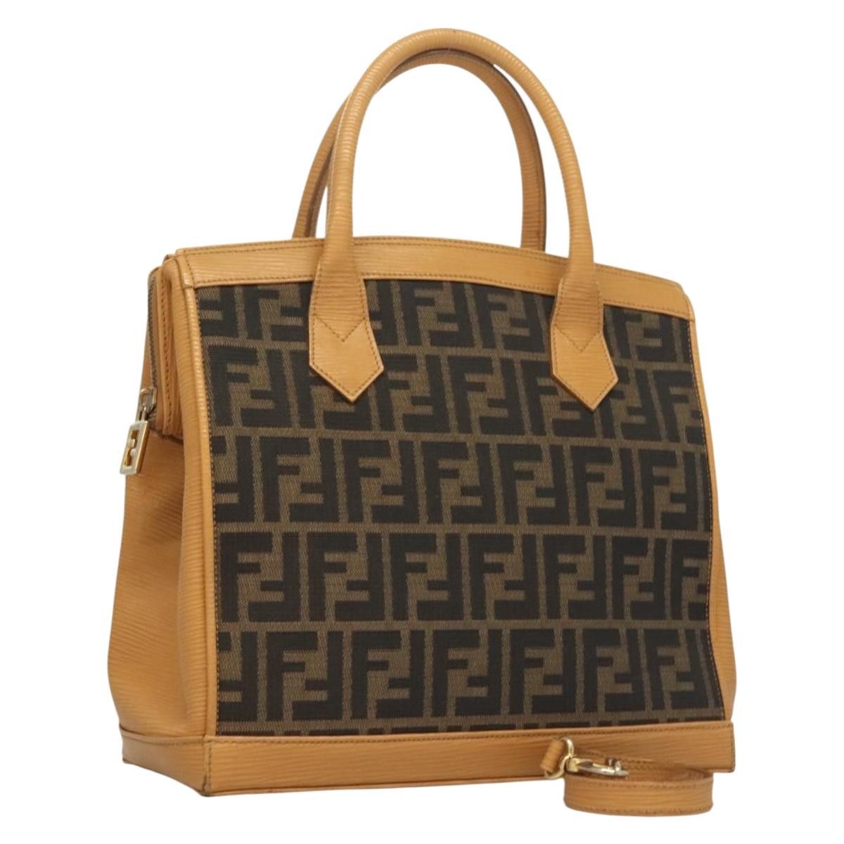 Fendi FENDI Zucca Canvas Hand Bag Brown Black Size ONE SIZE - 1 Thumbnail