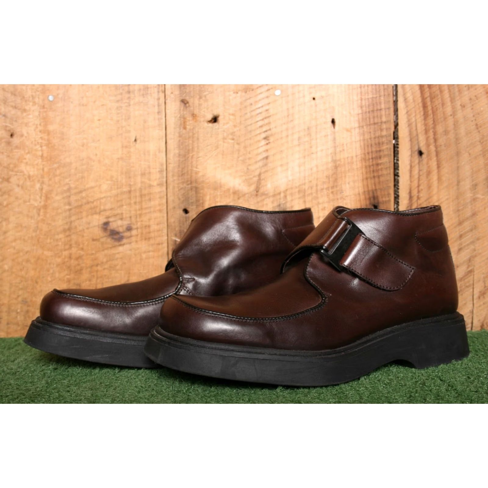 Vintage VINTAGE PIERO CERVI Brown Leather Chunky Monk Strap Boots SHOE 41 ≈ US 8.5 Mens Leather Upper Size US 9 / EU 42 - 2 Thumbnail