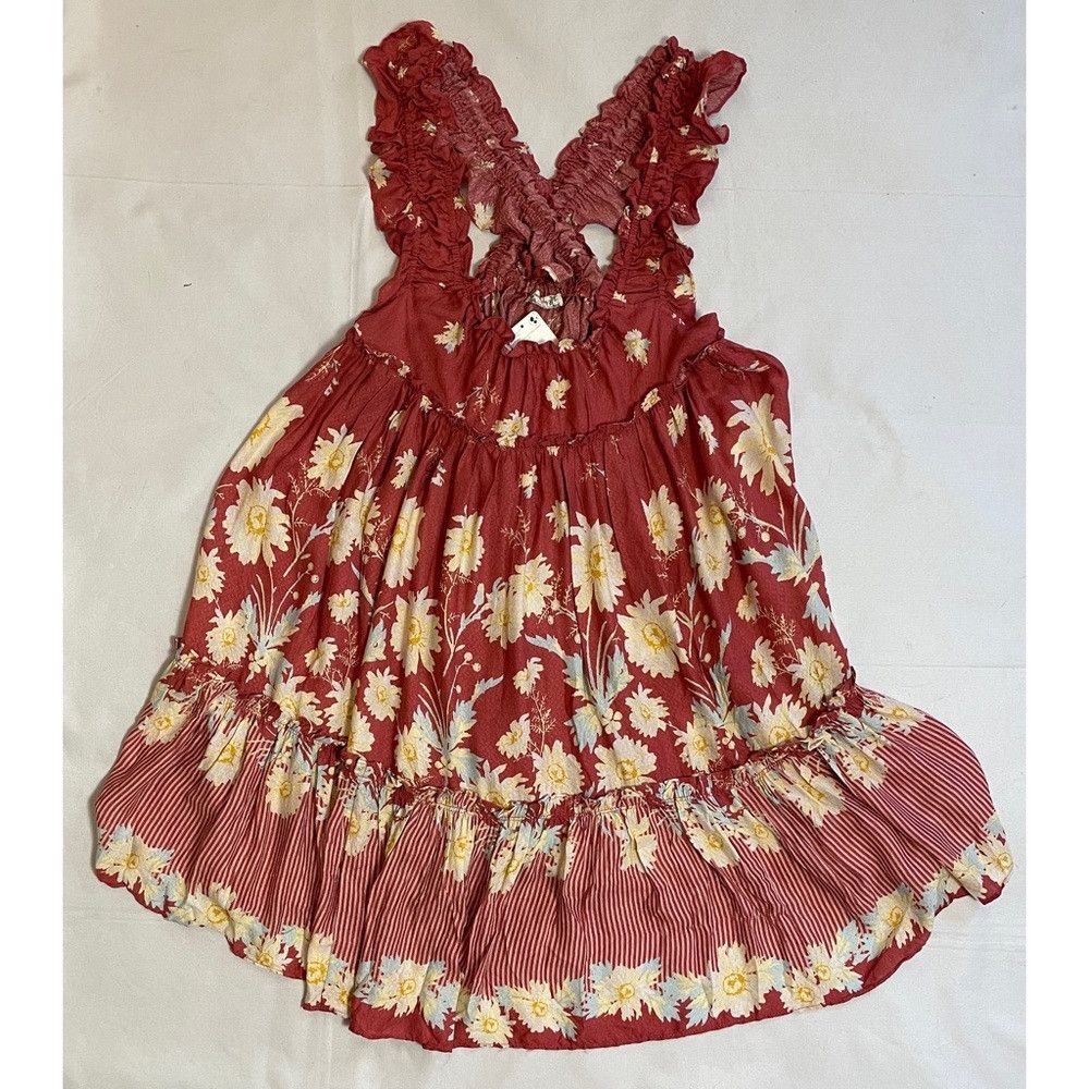 Free People NWT New $88 Free People Bali Wild Daisy Renaissance Red Com Size L / US 10 / IT 46 - 6 Thumbnail