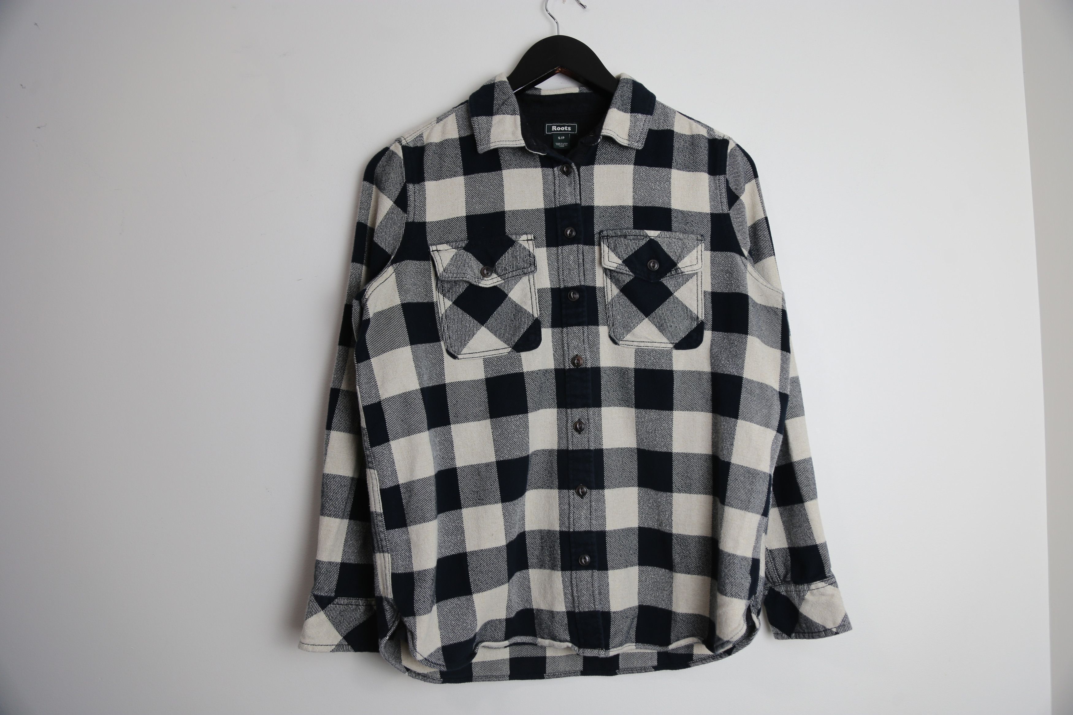 Roots Roots Mens Plaid Elbow Patch Flannel Long Sleeve Shirt Size US S / EU 44-46 / 1 - 1 Thumbnail
