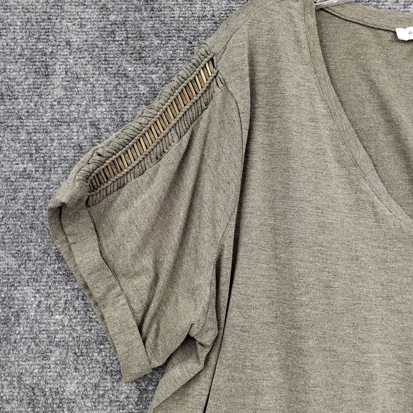 Vintage Rose Olive Womens 3X Plus Grey V Neck Size Shirt Size XXL / US 16-18 / IT 52-54 - 4 Thumbnail