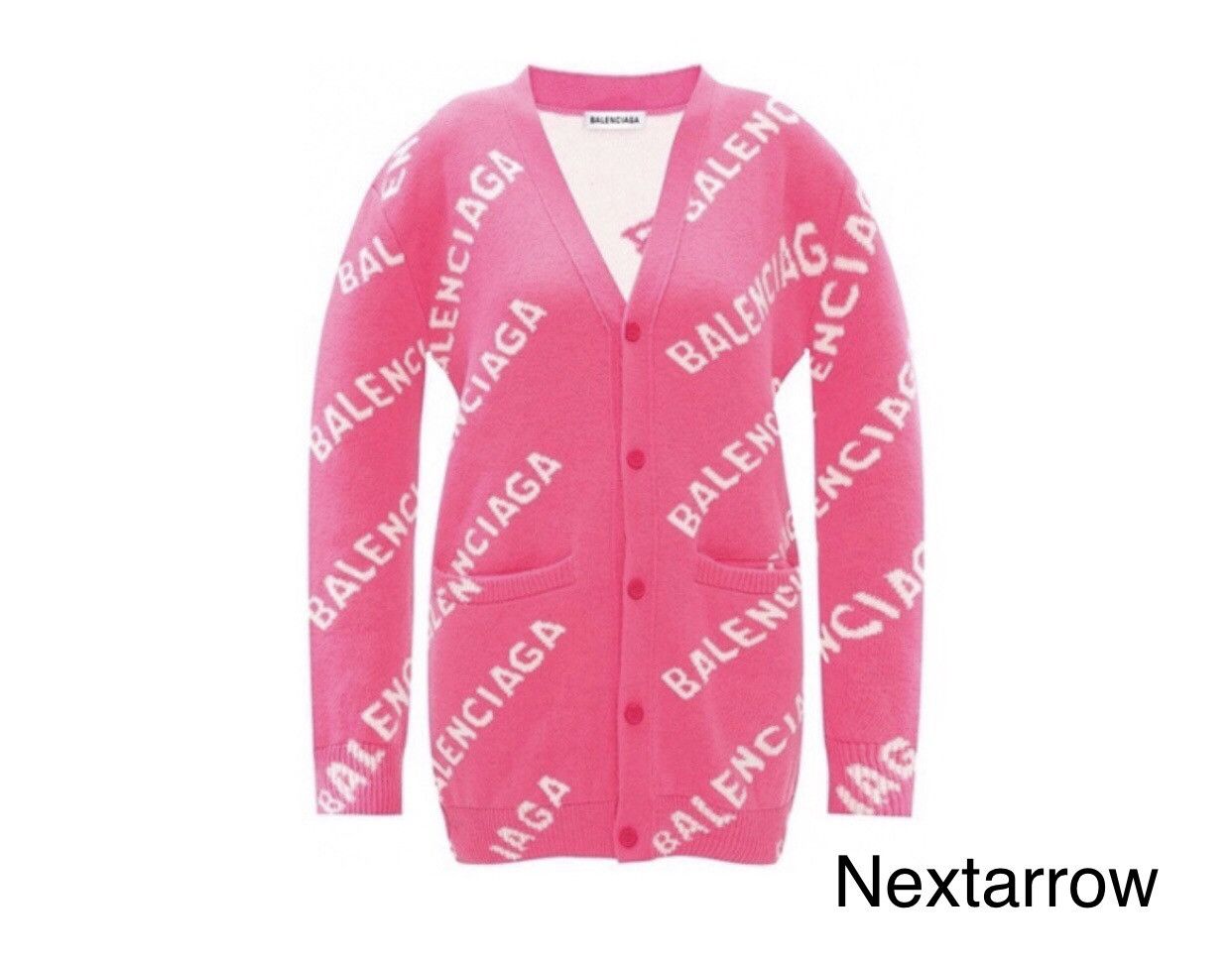 Balenciaga Balenciaga pink bullet screen knitted cardigan shirt Size US S / EU 44-46 / 1 - 1 Thumbnail