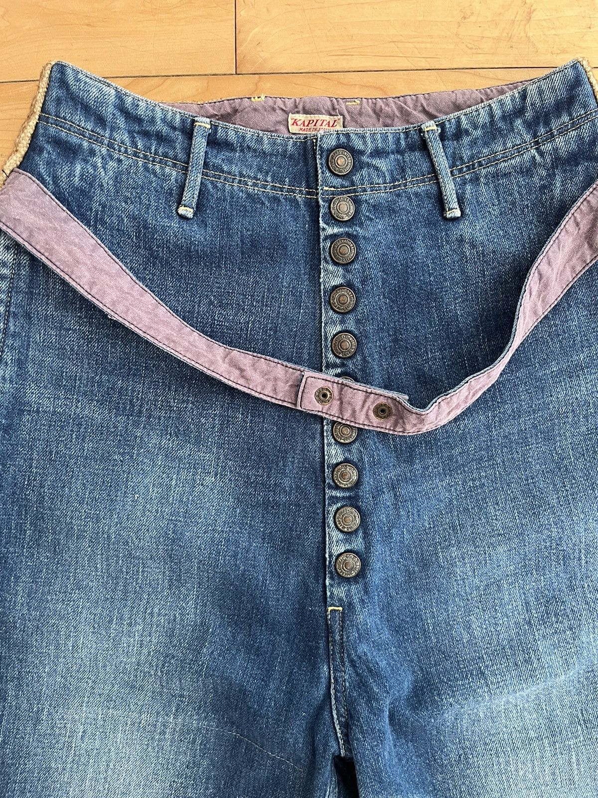 Kapital Kapital Patchwork & Linen Yoke Jeans Size US 28 / EU 44 - 3 Thumbnail