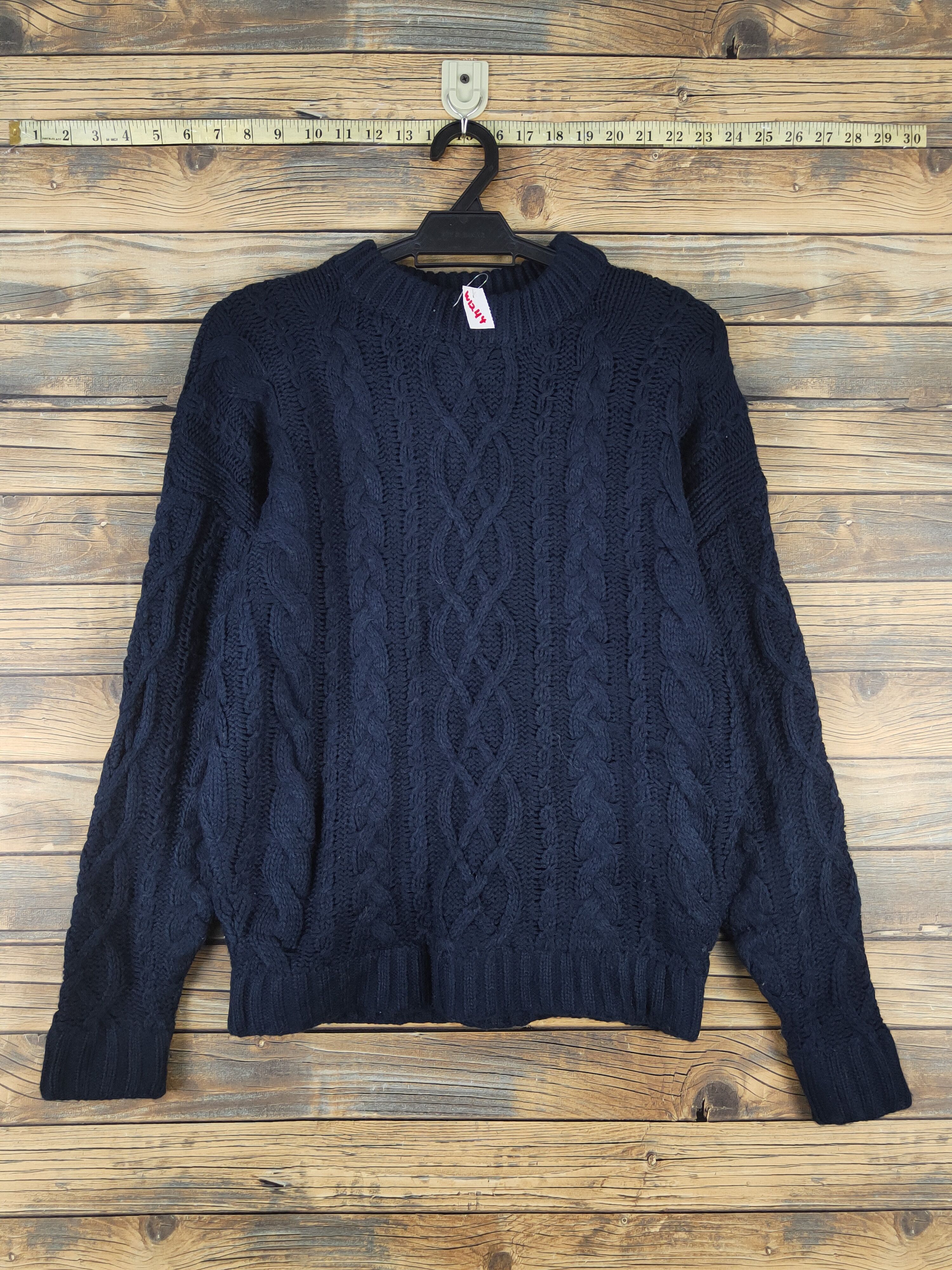 Aran Isles Knitwear × Japanese Brand × Vintage Sly Standard Navy Knitwear Sweatshirts #W1244 Size M / US 6-8 / IT 42-44 - 1 Thumbnail