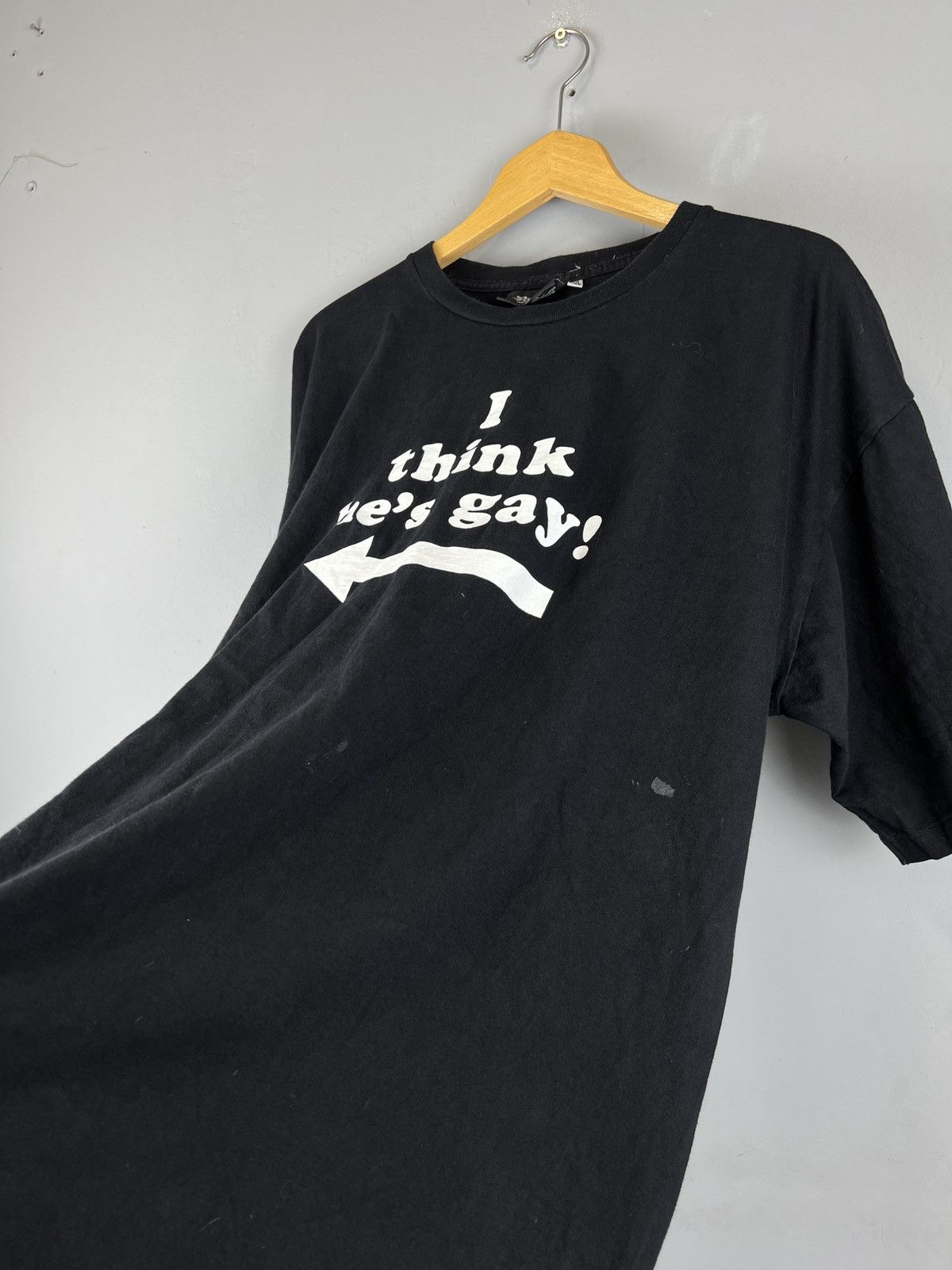 Japanese Brand × Vintage Vintage I Think he’s GAY! tee 90s y2k tshirt Size US XXL / EU 58 / 5 - 6 Thumbnail