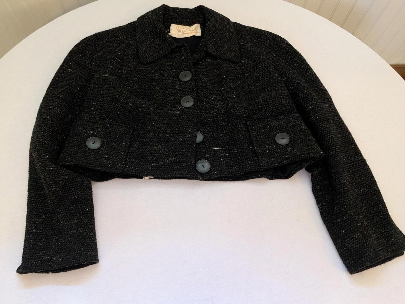 Saks Fifth Avenue Vintage Safinia Saks Fifth Avenue Wool Silk Cropped Jacket Size S / US 4 / IT 40 - 1 Thumbnail