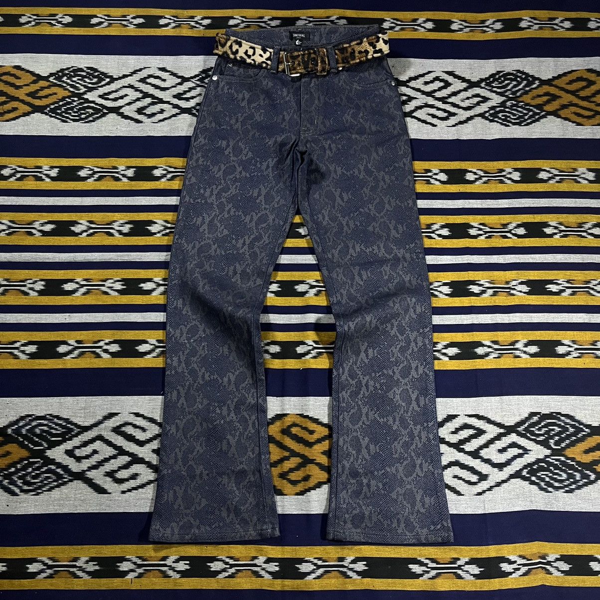 If Six Was Nine Y2K Snakeskin Flare Denim Something Edwin Size US 26 / EU 42 - 2 Thumbnail