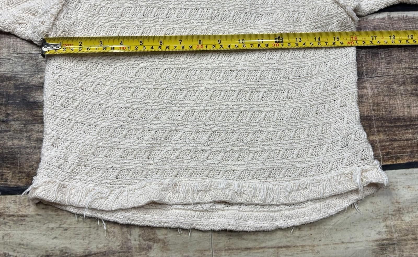 Free People We the Free People Sweater Women XS Hacci Cotton Fringe Knit Size XS / US 0-2 / IT 36-38 - 9 Thumbnail