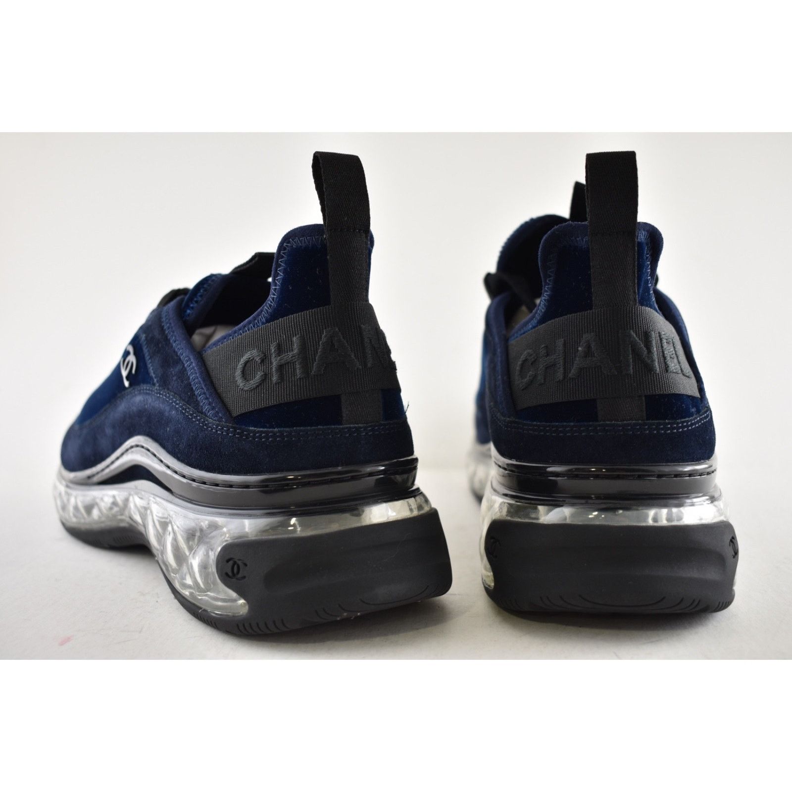 Chanel Chanel 20A Mens Blue Velvet Black CC Trainer Sneaker 44 11 Size US 11 / EU 44 - 12 Thumbnail