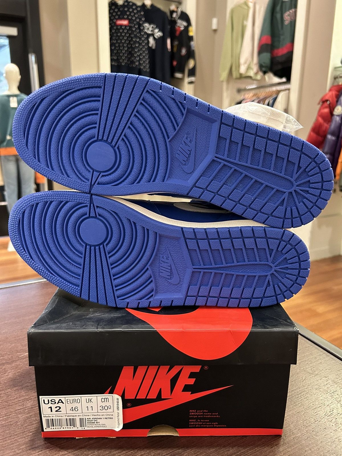 Jordan Brand Jordan 1 Retro High Hyper Royal Size US 12 / EU 45 - 7 Thumbnail