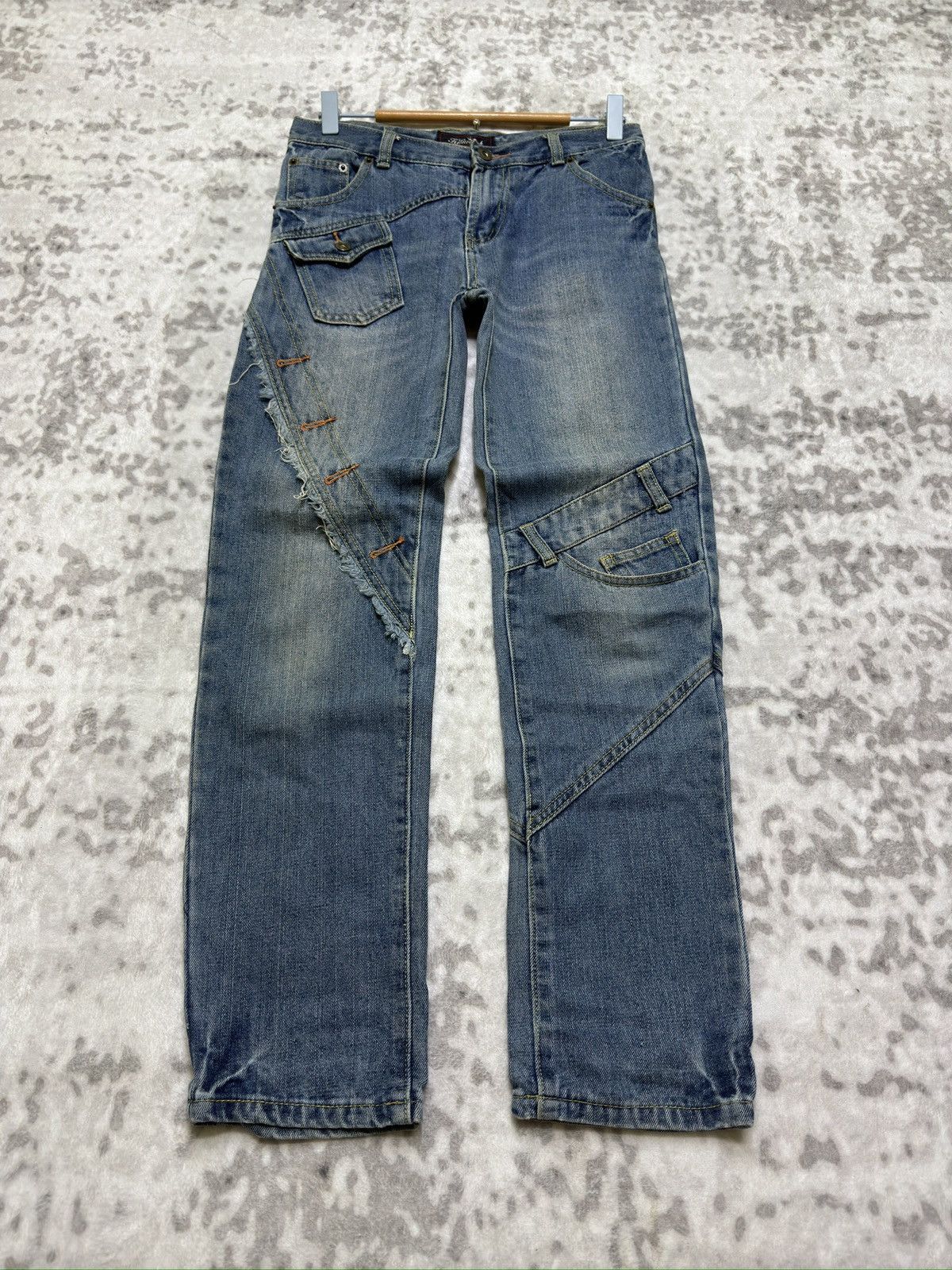 Japanese Brand Y2K Kiliwatch Paris Multipocket Patchwork Denim Jeans Size 28" / US 6 / IT 42 - 1 Thumbnail