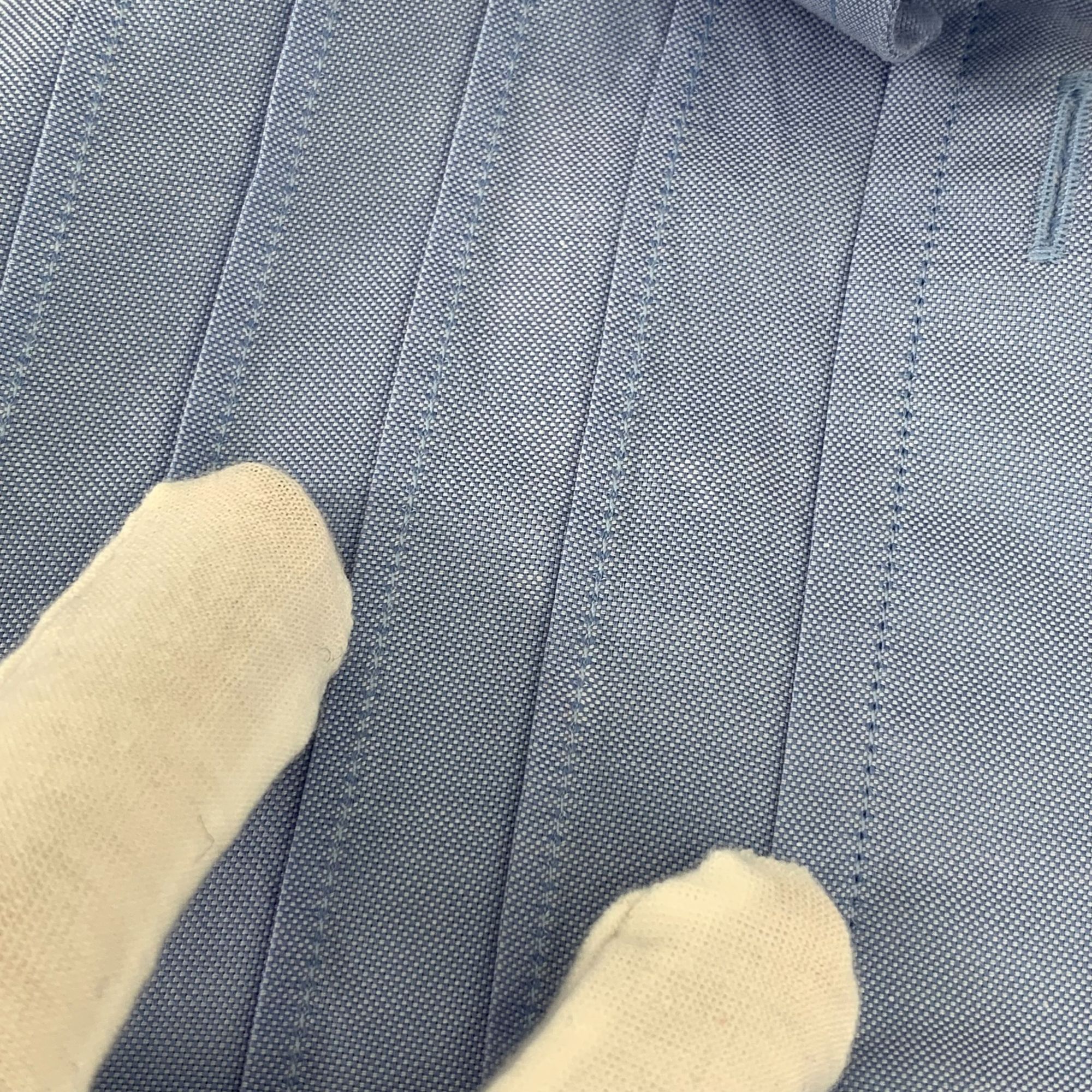 Gucci Gucci Womens Blue Cotton Long Sleeve Shirt With Pleated Fron Size S / US 4 / IT 40 - 3 Thumbnail
