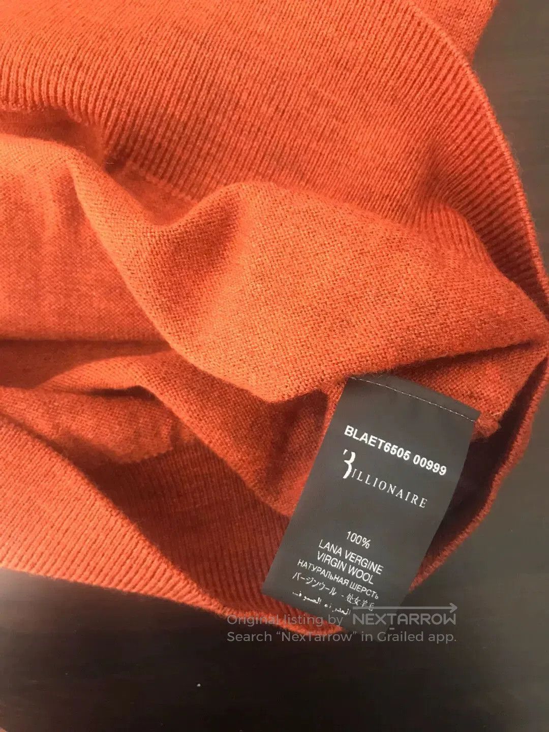 Billionaire Couture luxury gray wool sweater with logo. Size US L / EU 52-54 / 3 - 7 Thumbnail