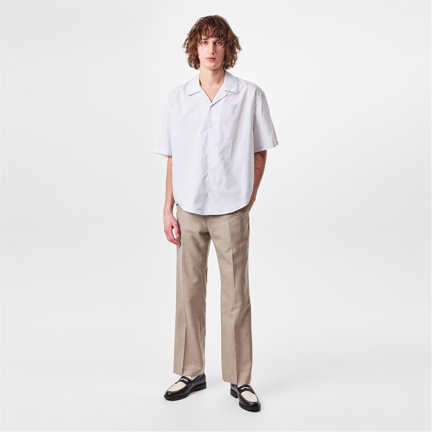 AMI o1g2r1mq0326 Straight Trousers in Beige Size US 34 / EU 50 - 6 Thumbnail