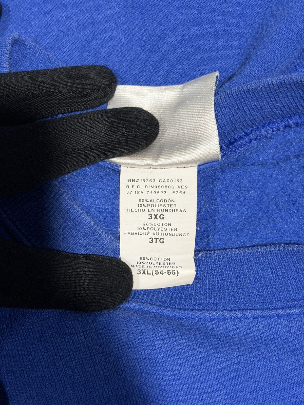 Hanes 2000s Y2K Vintage Hanes Faded Blue Grunge Sweatshirt XXXL Size US XXL / EU 58 / 5 - 7 Thumbnail