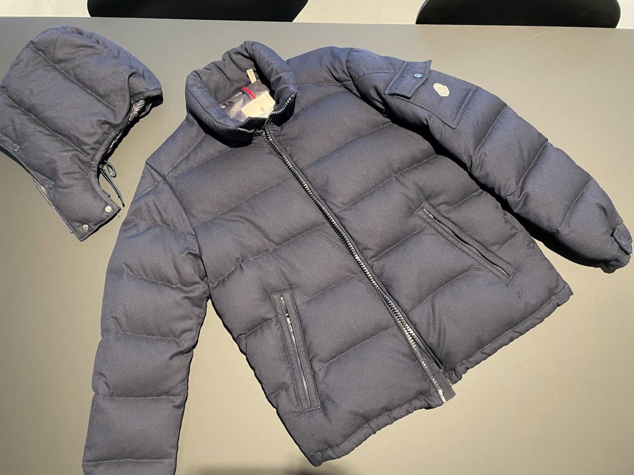 Moncler Moncler Montgenevre Hooded Wool Flannel Quilted Puffer Navy Size US L / EU 52-54 / 3 - 5 Thumbnail