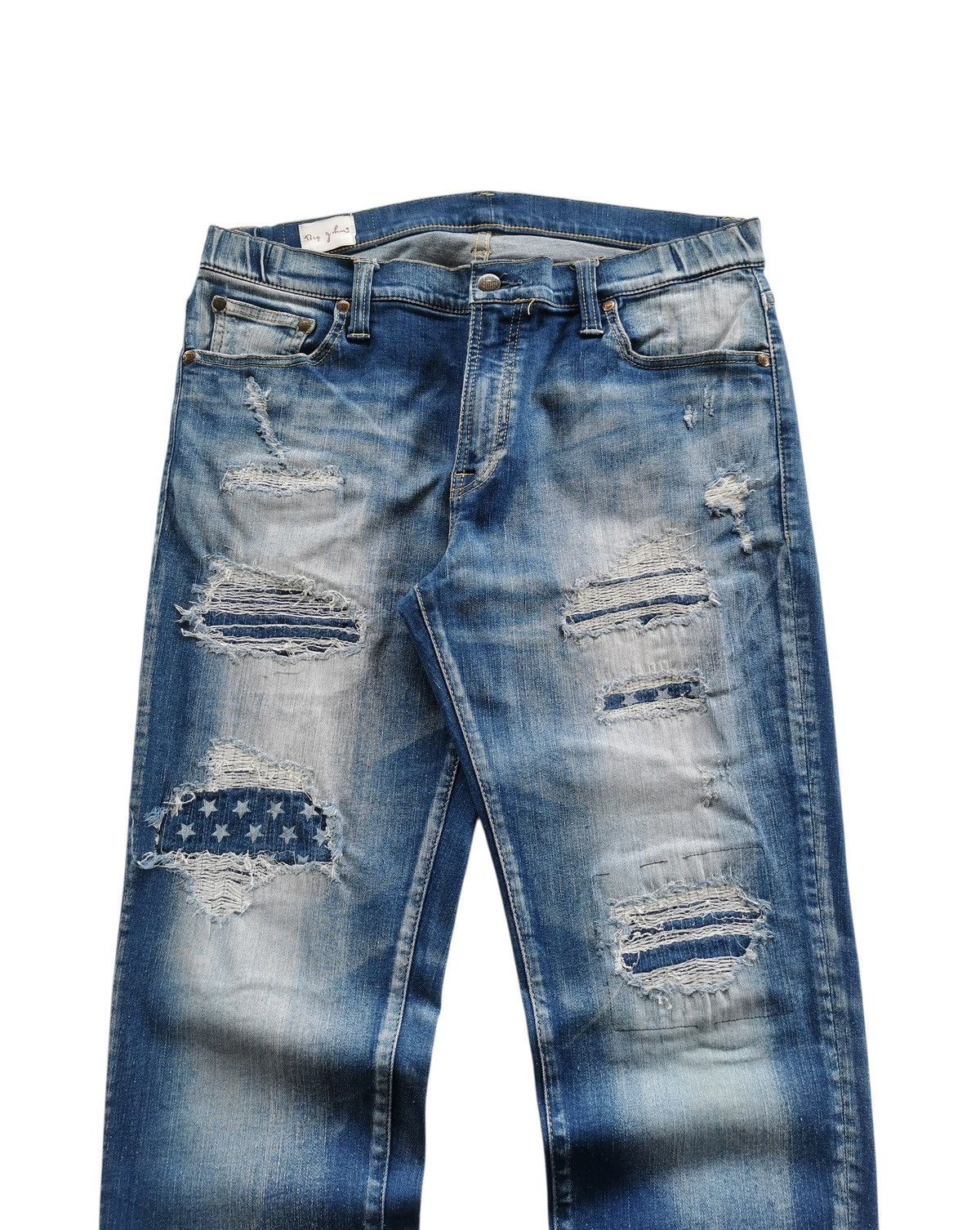 Big John Bigjohn stretchable ripped zigzag stitching vibes AMIRI Size US 33 - 1 Thumbnail