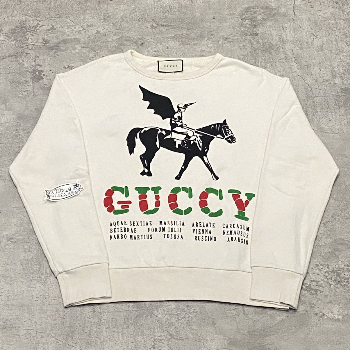 Gucci Guccy Winged Jockey Crewneck Size US M / EU 48-50 / 2 - 1 Thumbnail