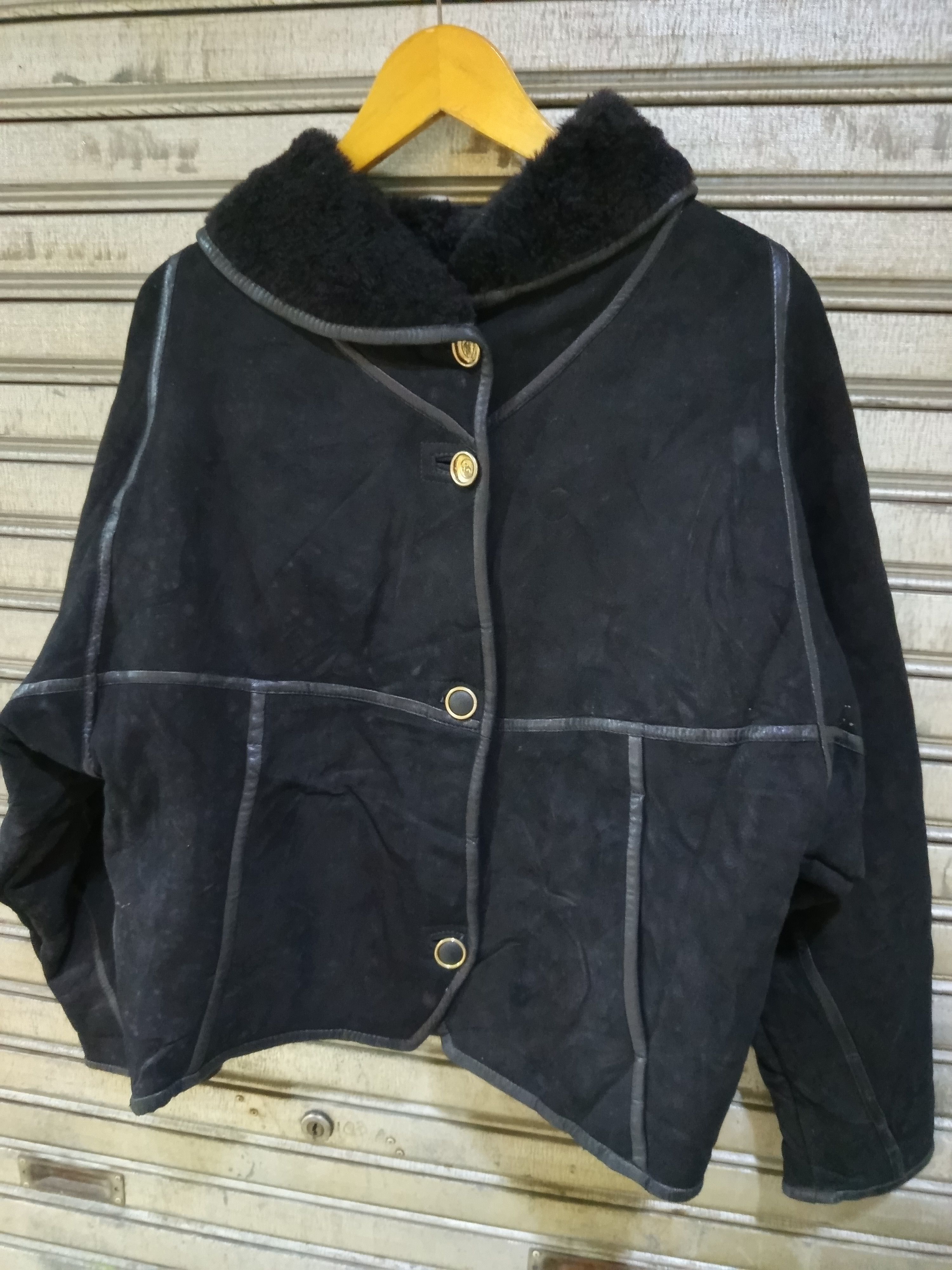 Emmanuelle Khanh 1970s Emmanuel Khanh Paris Shearling Cropped Jacket Size L / US 10 / IT 46 - 2 Thumbnail