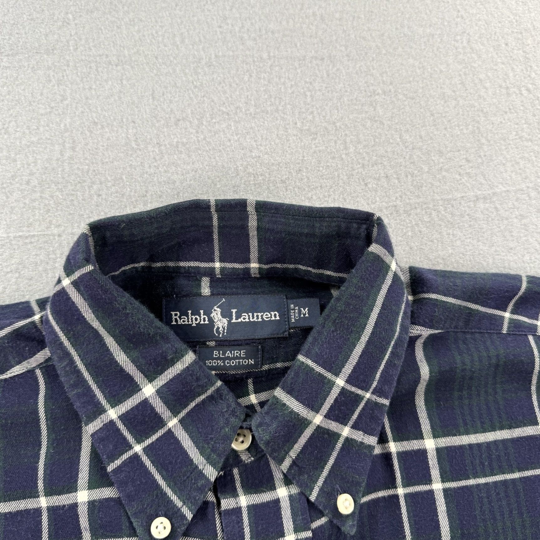 Ralph Lauren Ralph Lauren Shirt Mens Medium Blue Green Plaid Blaire Button Down Long Sleeve) Size US M / EU 48-50 / 2 - 3 Thumbnail